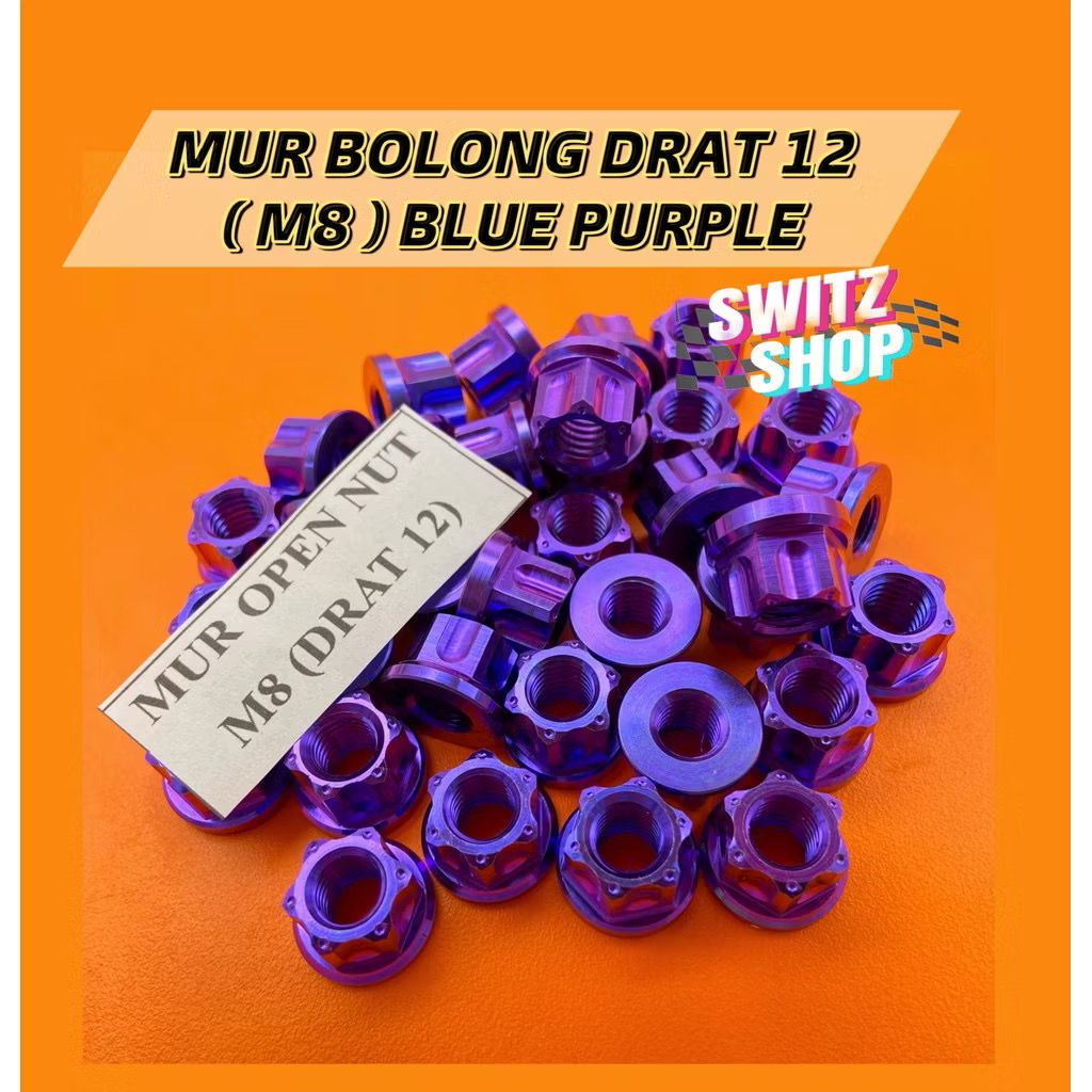 MUR OPEN / MUR BUKA BOLONG M8 ( DRAT 12 ) TITANIUM GR5