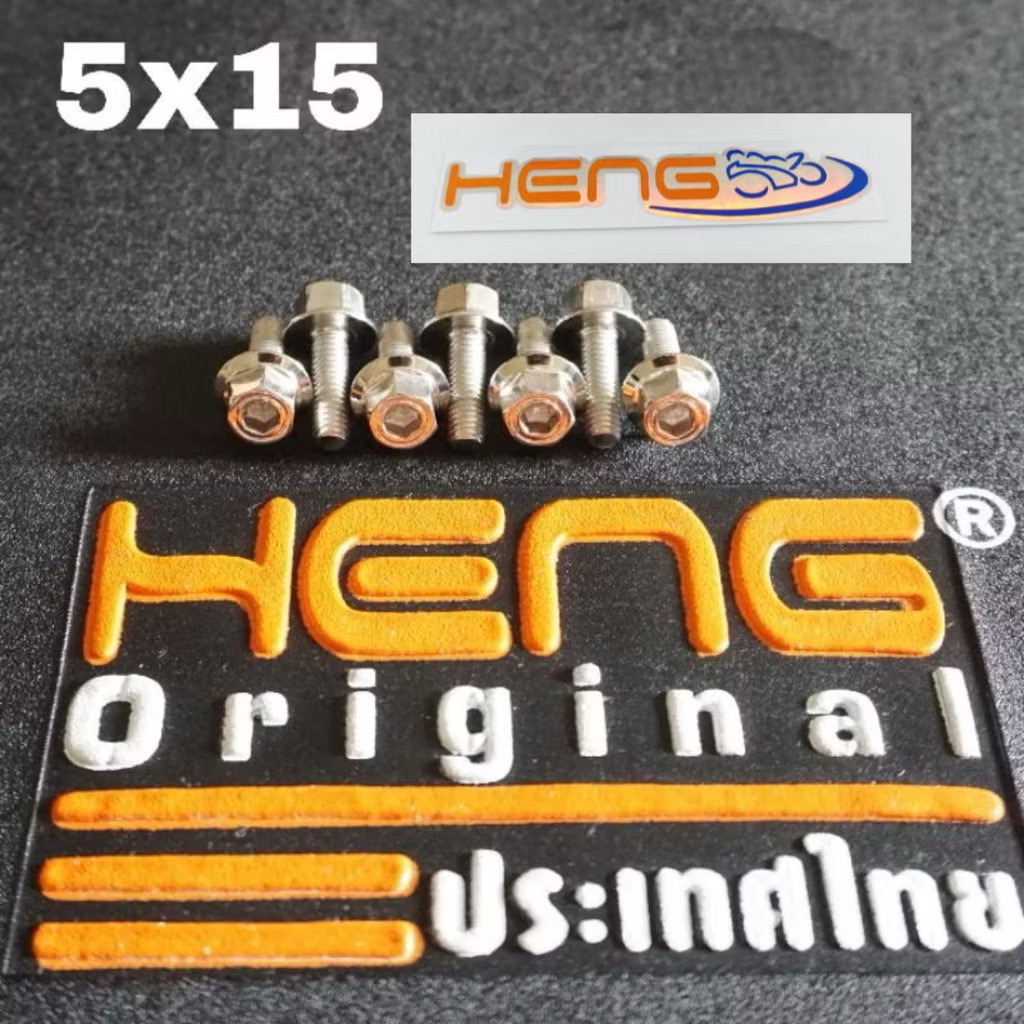 Heng baut 2kunci M5x15 stainless drat 8 panjang 1.5cm original heng thailand