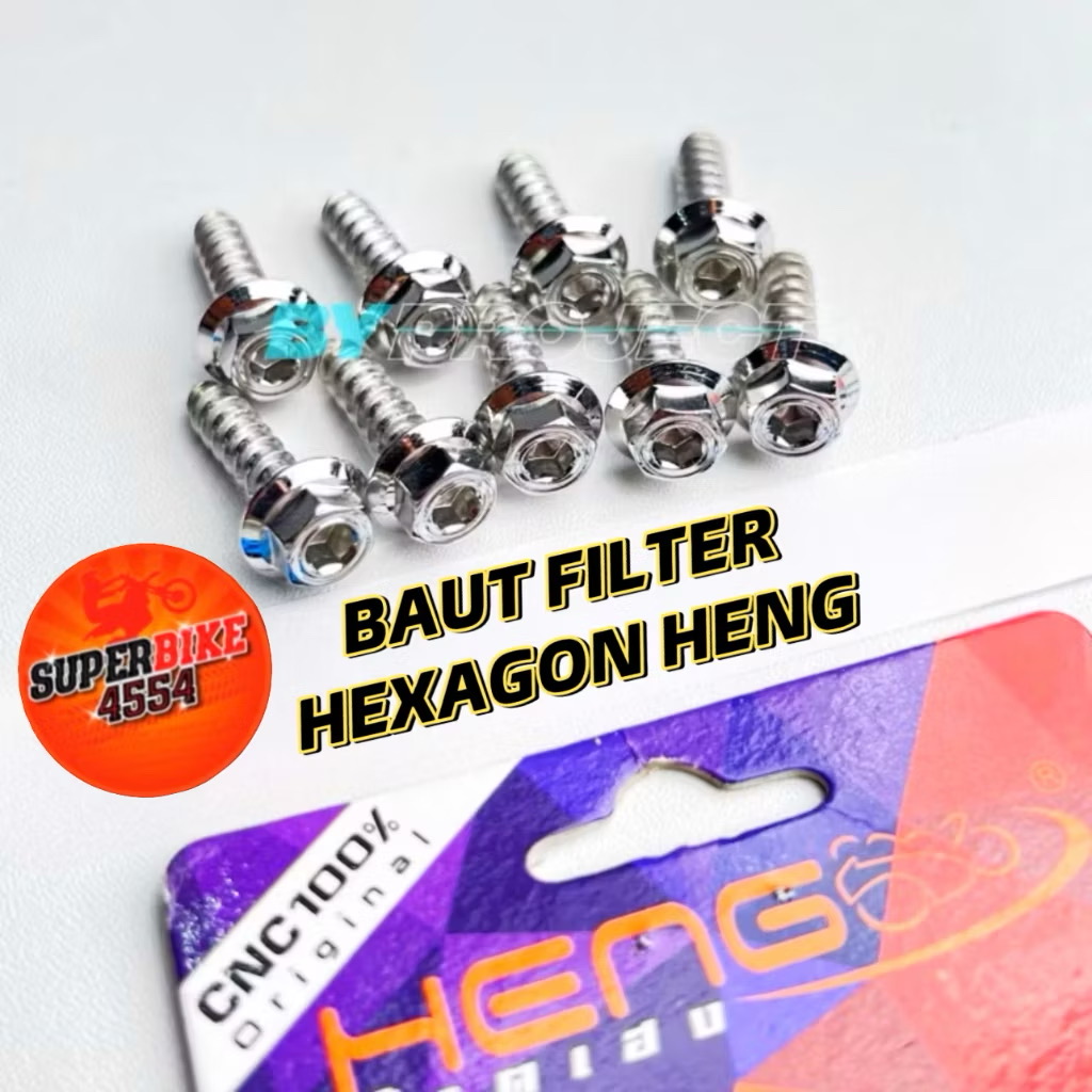 HENG BAUT FILTER 2KUNCI HEXAGON BOX FILTER M5x20 panjang 2cm Honda Yamaha