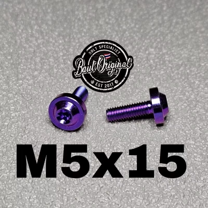 BAUT TITANIUM M5x15 BIG BLUE PURPLE GR5