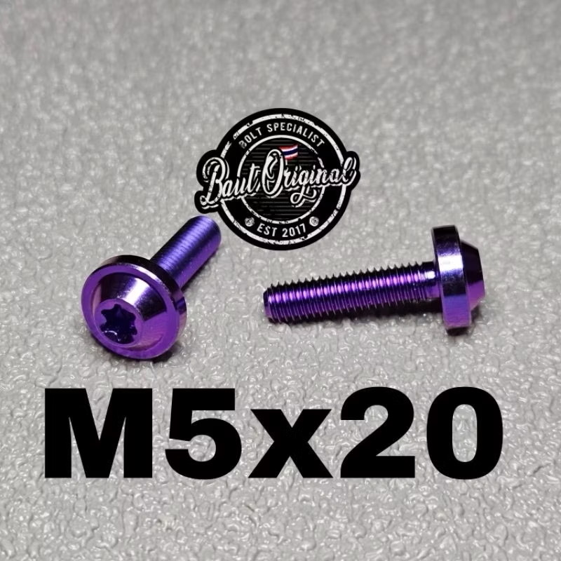 BAUT TITANIUM M5x20 BIG BLUE PURPLE GR5