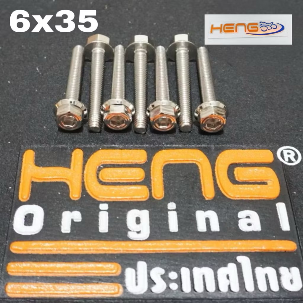 Heng baut 2kunci M6x35 stainless drat 10 panjang 3.5cm original heng thailand
