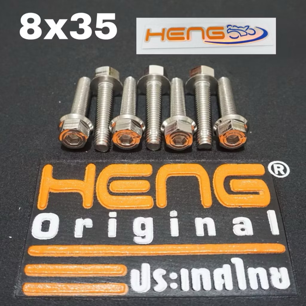 Heng baut 2kunci M8x35 stainless drat 12 panjang 3.5cm original heng thailand