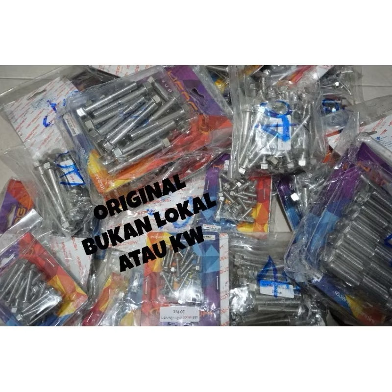Heng baut 2kunci M8x45 stainless drat 12 panjang 4.5cm original heng thailand